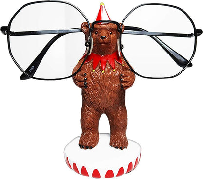 Fun Eyeglass Holder Display Stands - Home Office Decorative Glasses Accessories (Brown Bear)