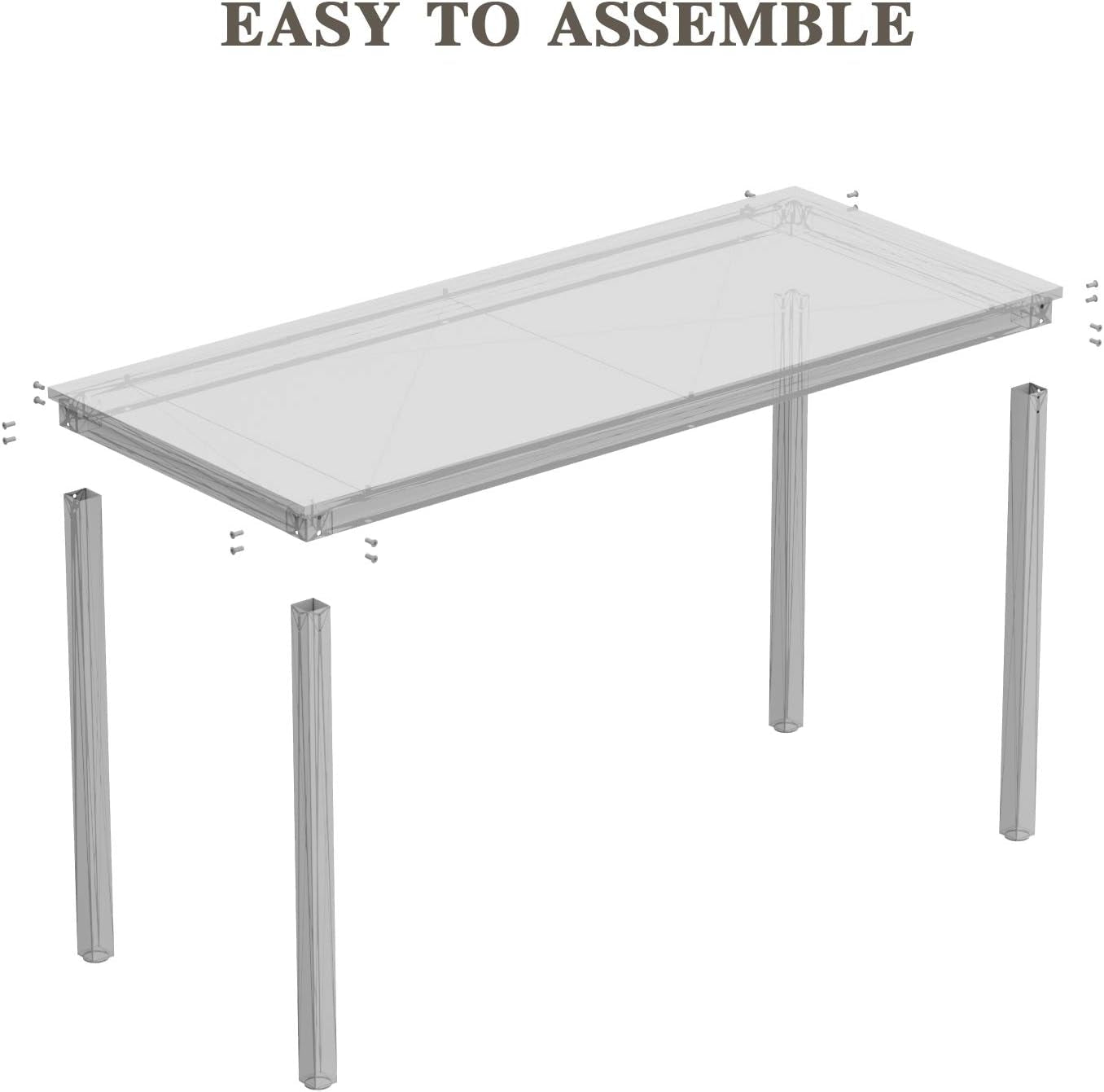 Computer Desk/Dining Table Office Desk Sturdy Writing Workstation for Home Office (39.37“, Beige + White Frame)