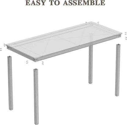 Computer Desk/Dining Table Office Desk Sturdy Writing Workstation for Home Office (39.37“, Beige + White Frame)