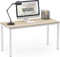 Computer Desk/Dining Table Office Desk Sturdy Writing Workstation for Home Office (39.37“, Beige + White Frame)