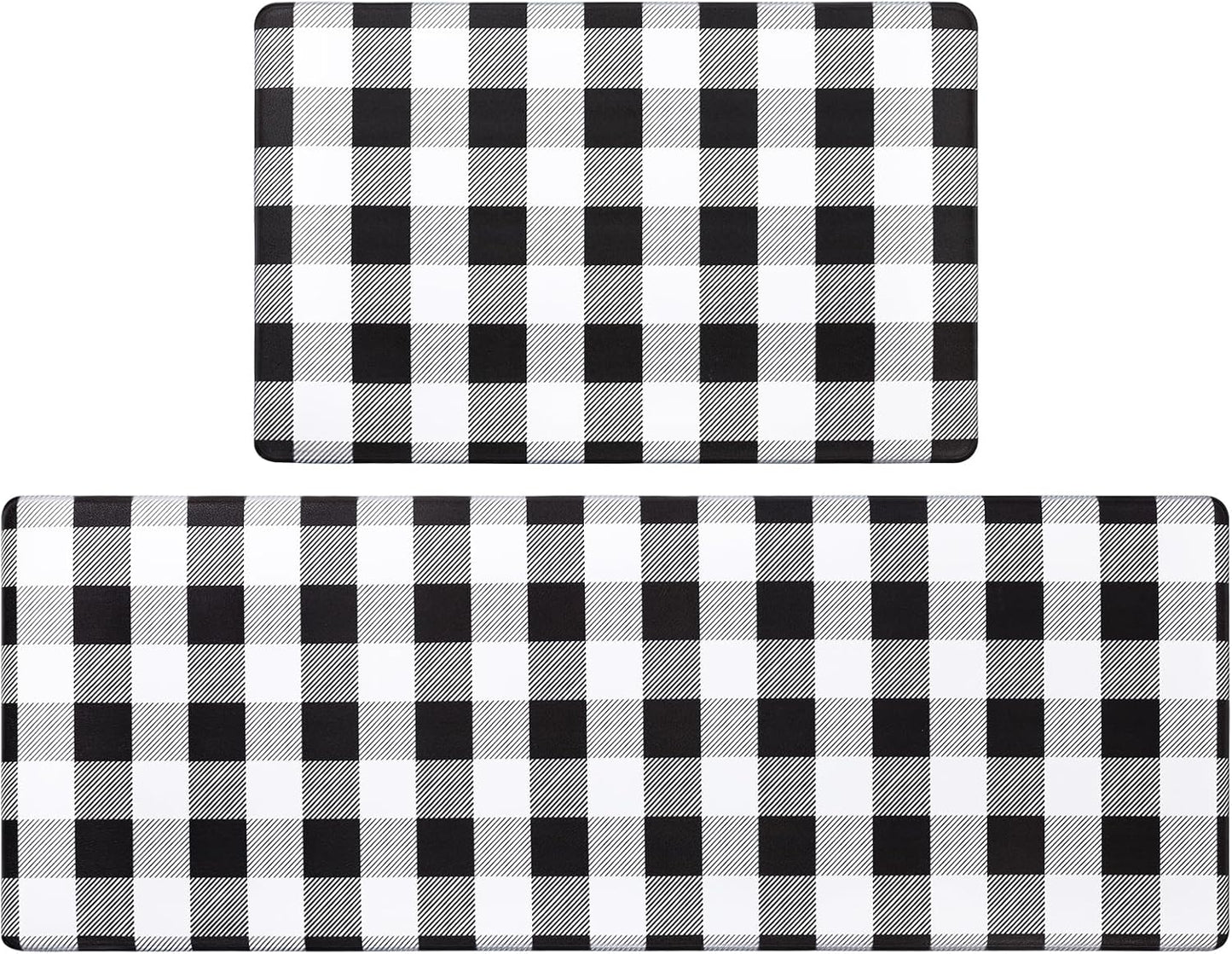 anti Fatigue Kitchen Mat Set of 2, Farmhouse Kitchen Rugs Non Skid Washable, Cushioned Kitchen Mats for Floor, Waterproof Memory Foam Kitchen Floor Mats, Standing Desk Mat Kitchen Runner Carpet
